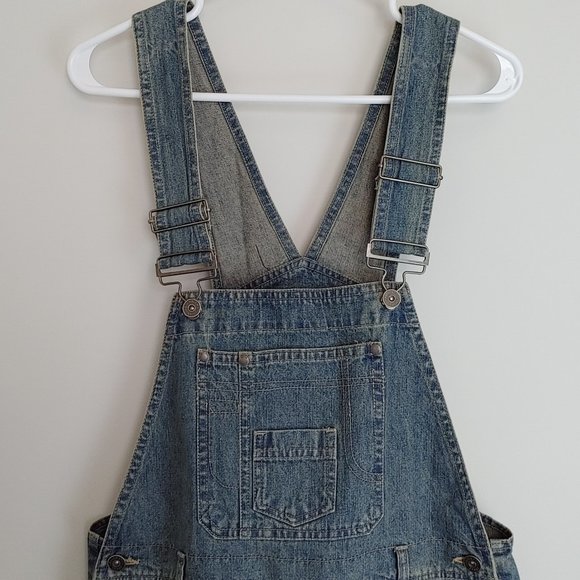 Reitman's Women's Size 11 Blue Jean Bib Overall Shorts Pockets Adjustable Straps - Picture 2 of 8